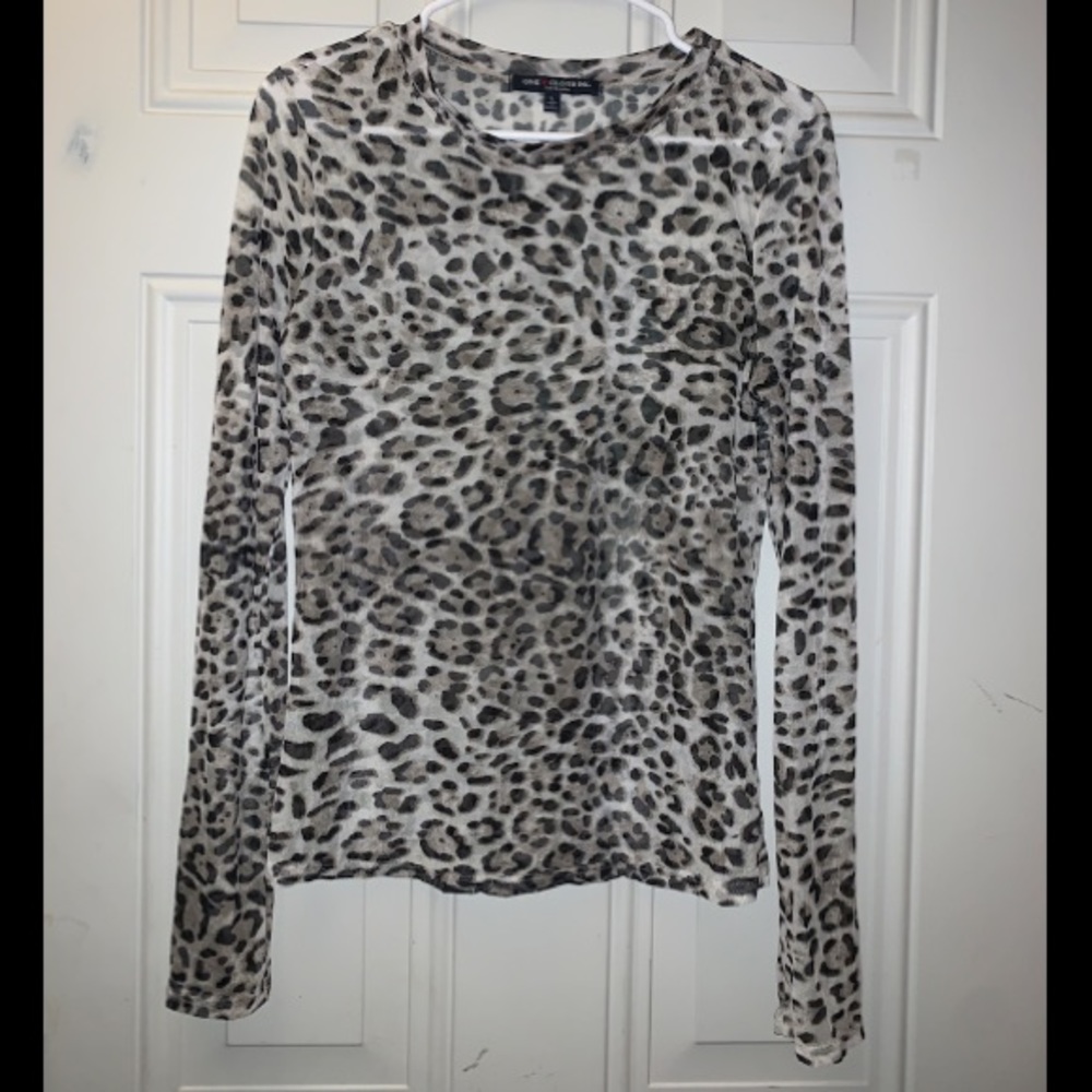 Sheer Leopard Print Long Sleeve